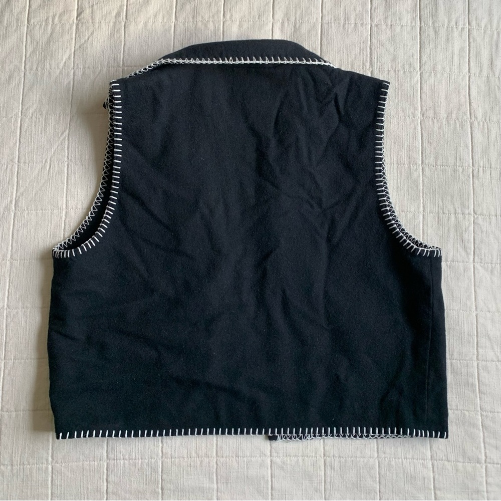 Talbots Vintage Women’s Snowflake Wool Vest Black Size Large‎ - Picture 2 of 7